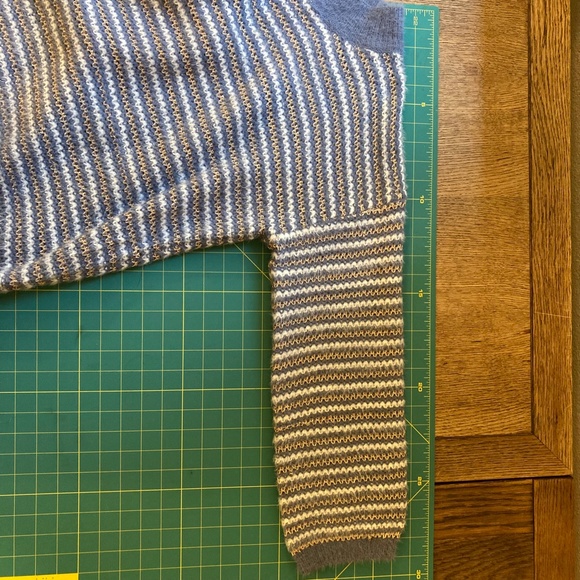 Anthropologie RAGA sweater, Wmns XS cozy, roomy Gray, gold and white stripes - Picture 5 of 9